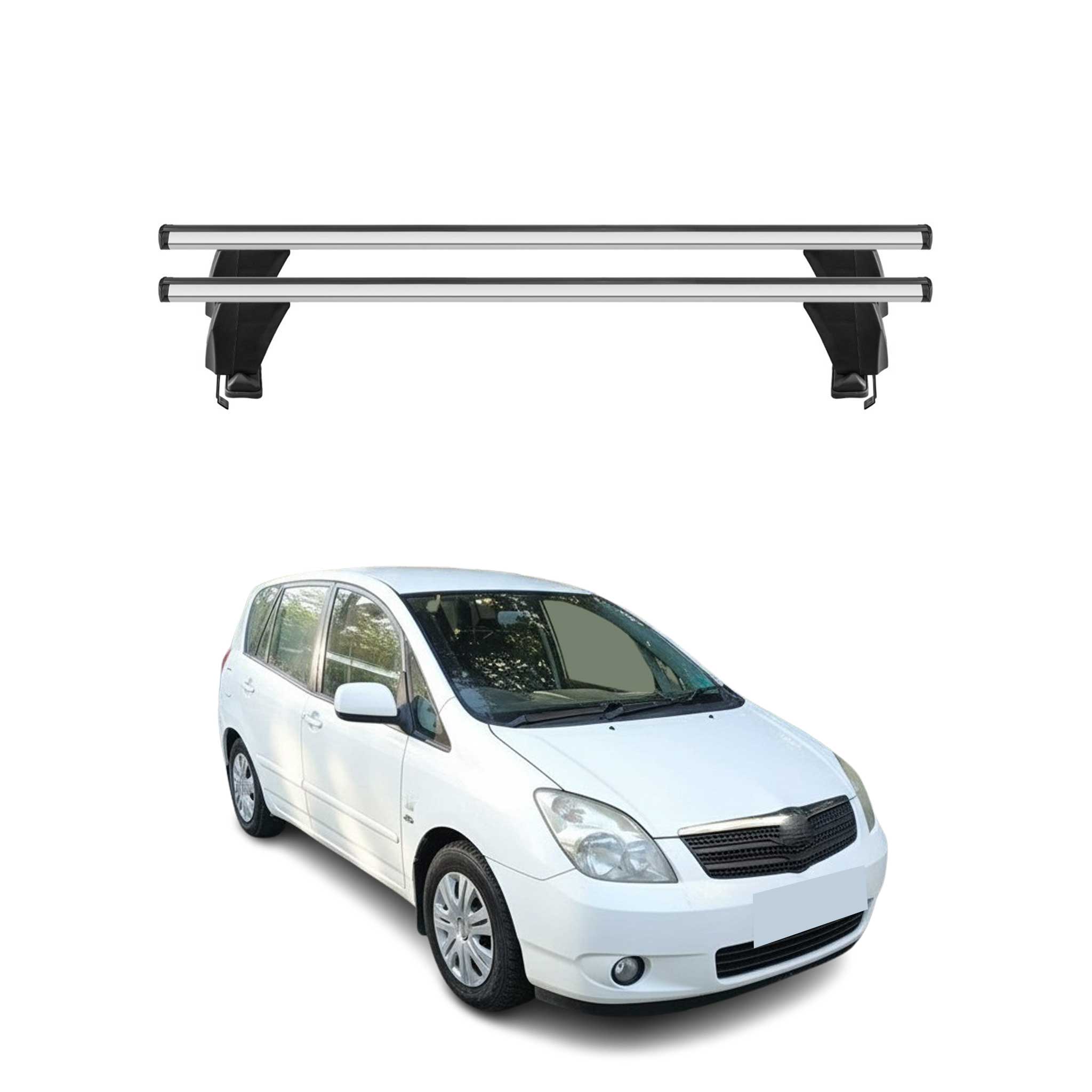 Barres de toit Transversales pour Toyota Corolla Verso 2001-2003 Alu Gris 2x