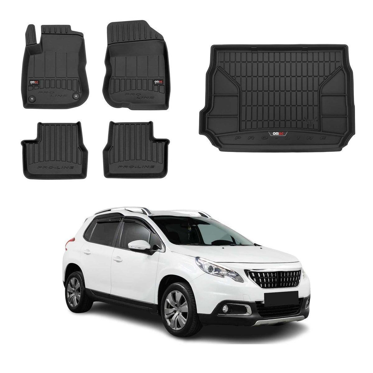 OMAC Kit Tapis de Sol et Coffre pour Peugeot 2008 2013-2019