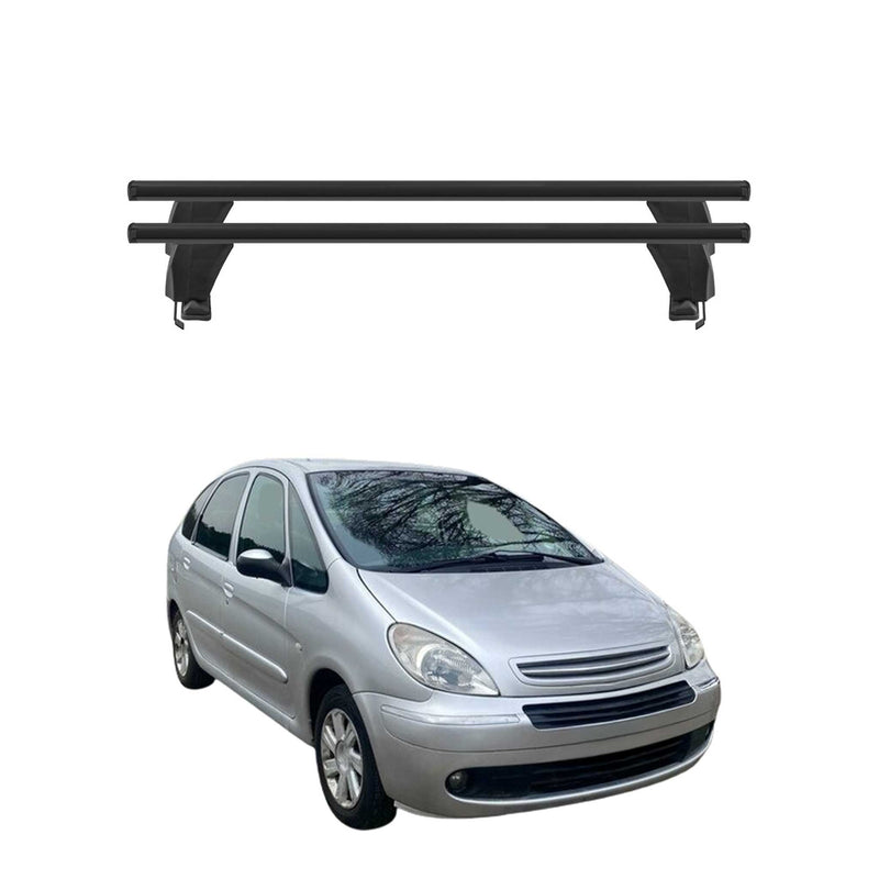 Menabo Barres de toit Transversales pour Citroen Xsara Picasso 1999-2010 Noir