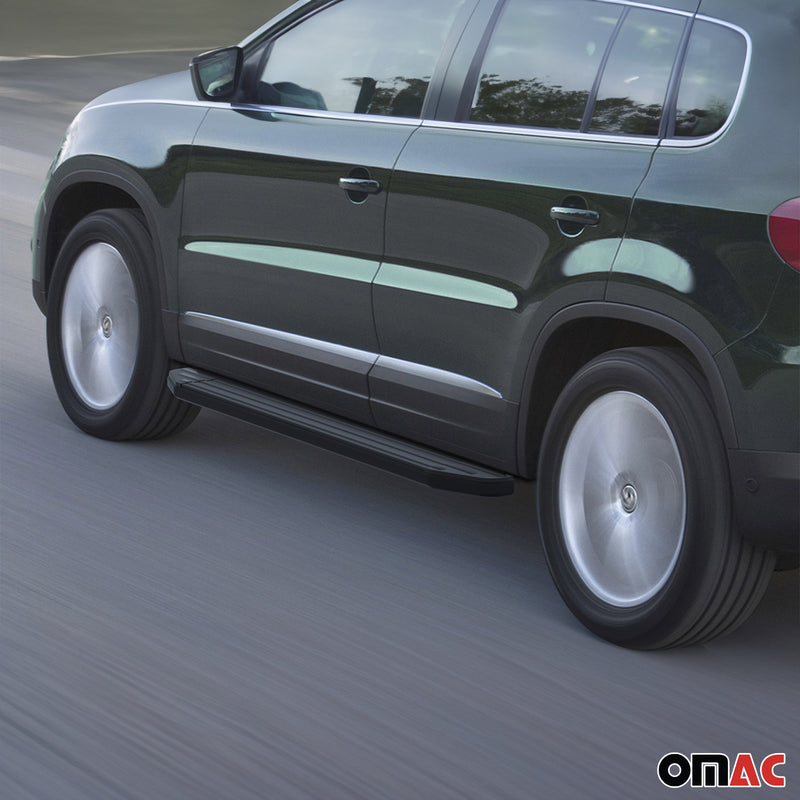 Marchepieds Latéraux pour VW Tiguan 2007-2016 Alu Noir ABE