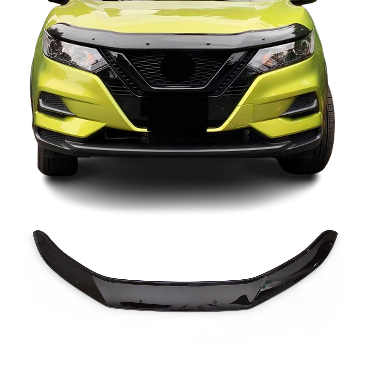 Deflecteurs capot de voiture pour Protection pour Nissan Qashqai 2017-2021 Noir