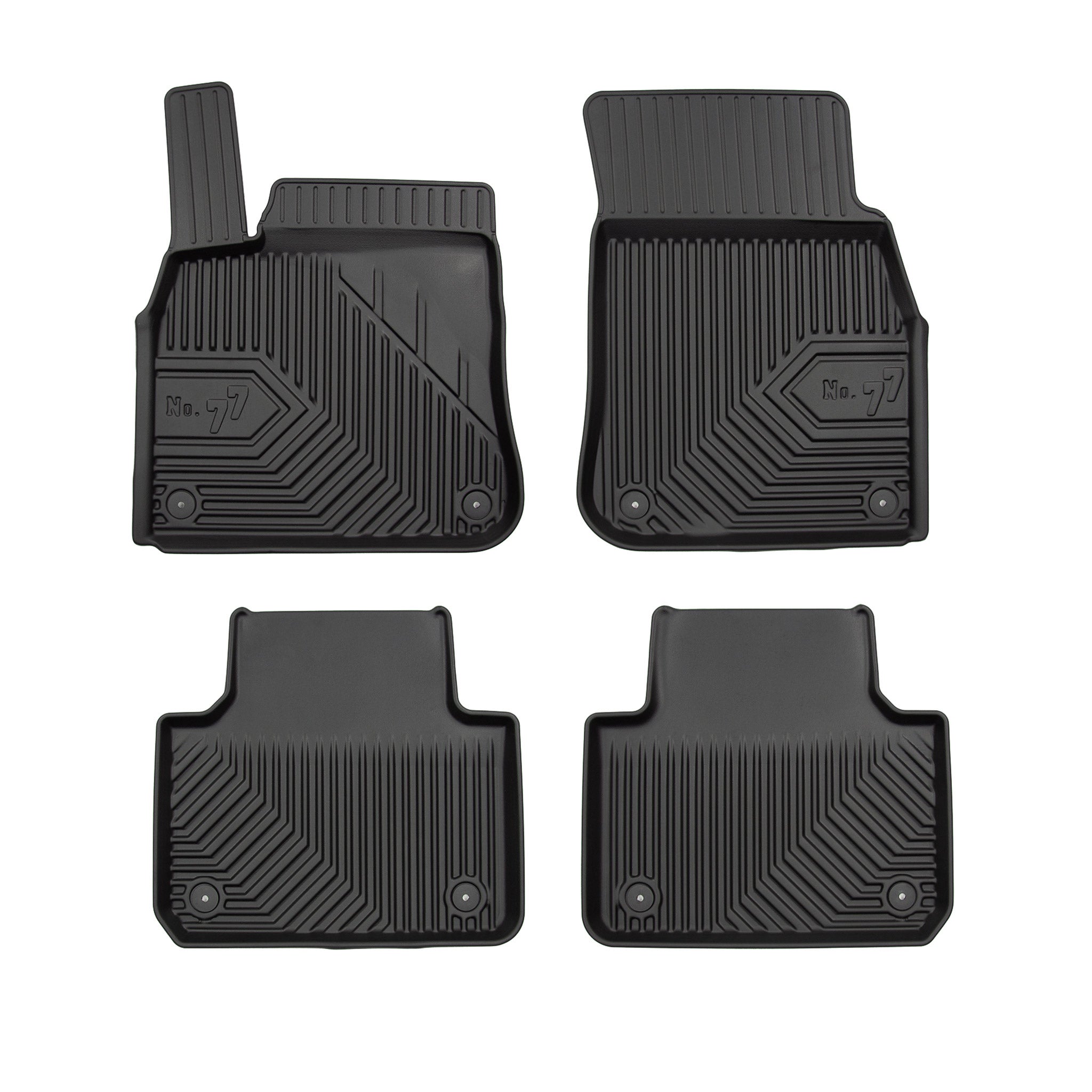 Tapis de Sol de Voiture pour VW Touareg III 2018-2026 TPE Imperméable Noir 4Pcs