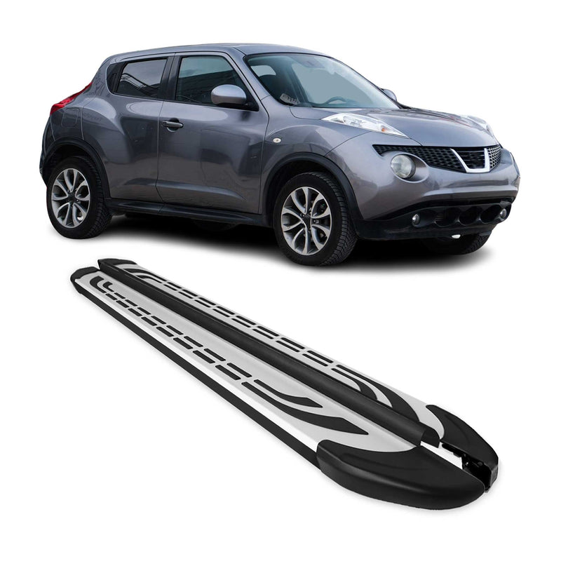 Marchepieds Latéraux pédale pour Nissan Juke 2010-2019 Aluminium Gris Noir 2x