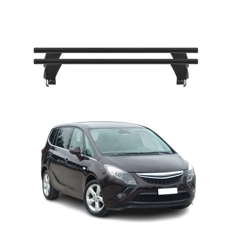 Menabo Barres de toit Transversales pour Opel Zafira Tourer 2011-2019 Alu Noir