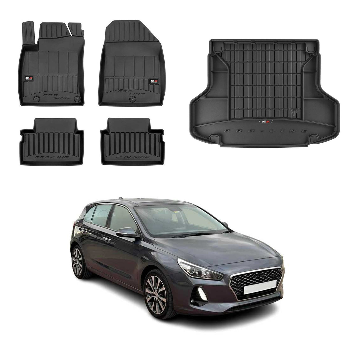 OMAC Kit Tapis de Sol et Coffre pour Hyundai i30 III Break 2017-2026