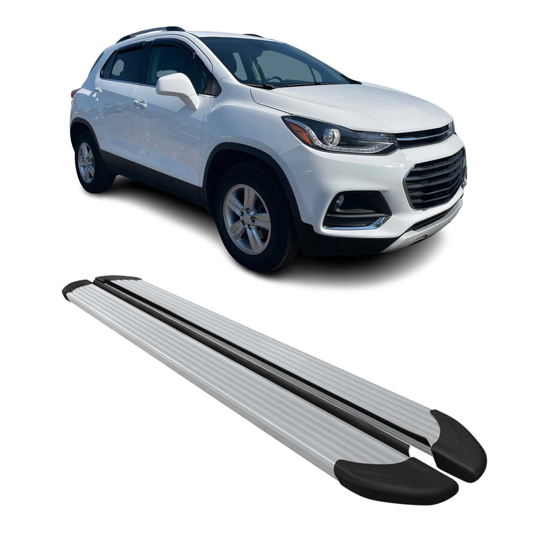 Marchepieds Latéraux pour Chevrolet Trax 2012-2024 Aluminium Argent 2Pcs