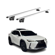 Barres de toit transversales pour Lexus UX 2019-2026 Alu Gris Argenté 2x ABE