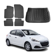 Kit Tapis de sol et coffre pour Peugeot 208 2012-2019 TPE Noir