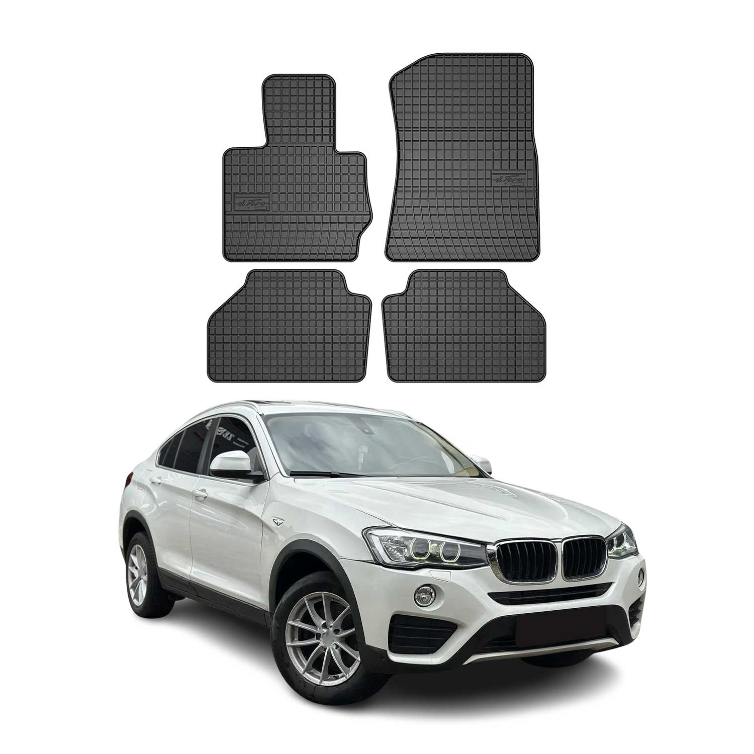 OMAC Tapis de sol pour BMW X4 F26 2014-2018 Noir en caoutchouc