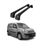Barres de Toit Transversales pour Renault Kangoo II 2007-2021 Aluminium Noir 2x