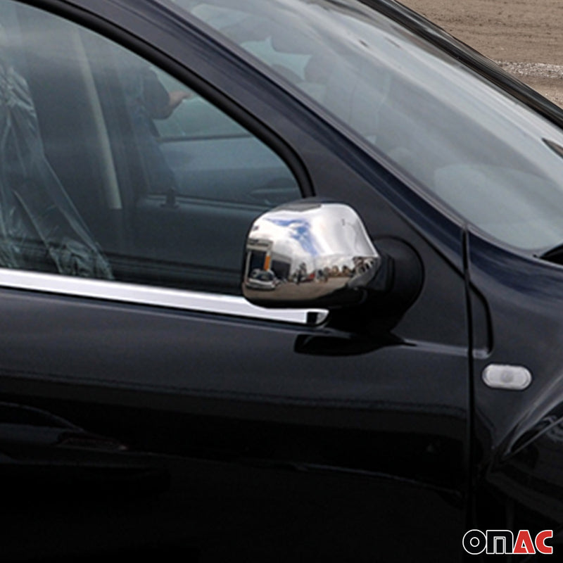 Coques de Rétroviseurs pour Dacia Logan MCV 2006-2013 en Acier Chromé Argent