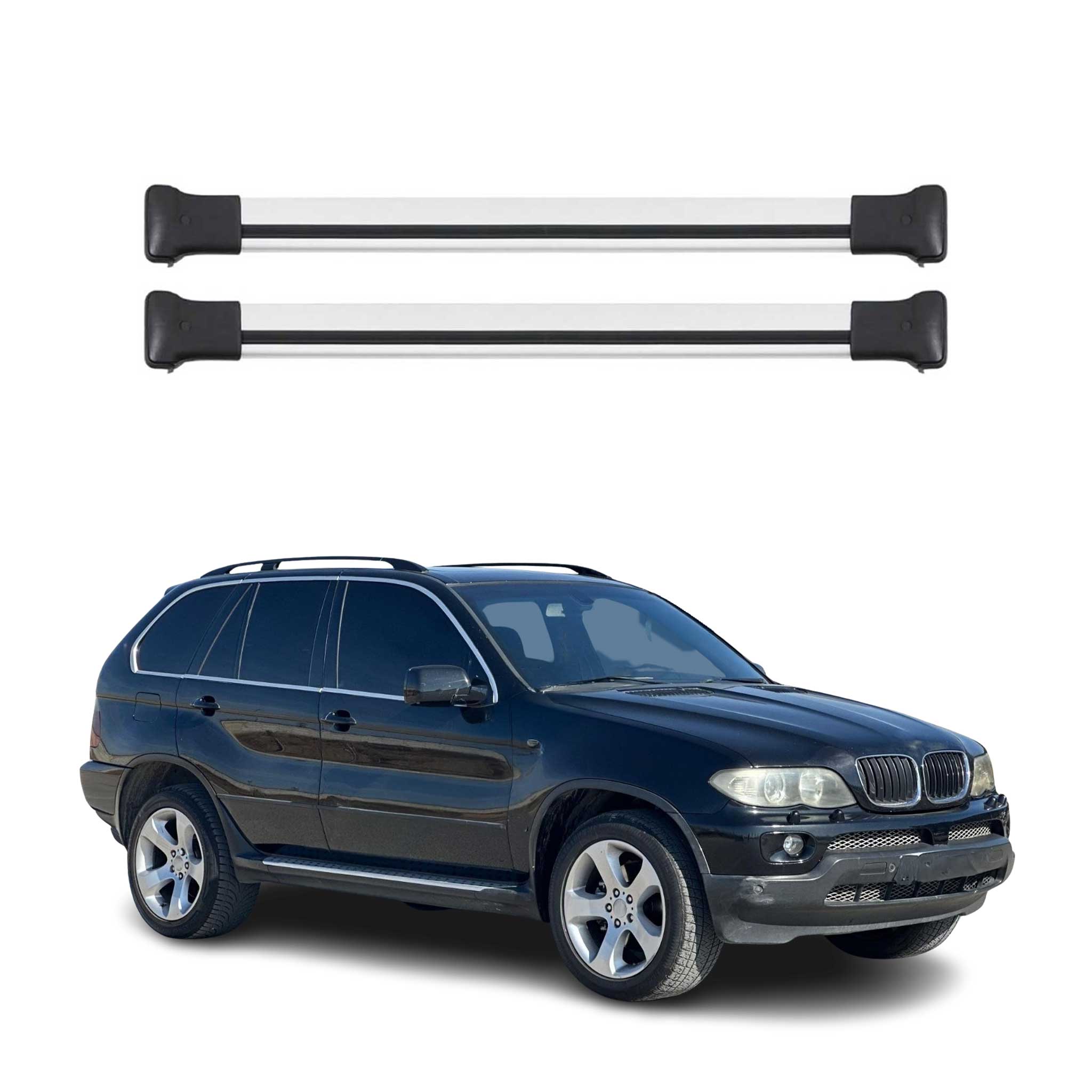 Barres de toit transversales pour BMW X5 E53 1999-2006 Aluminium Gris