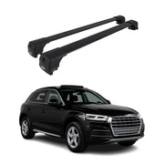 Barres de toit transversales pour Audi Q5 FY 2017-2024 Aluminium Noir ABE 2x