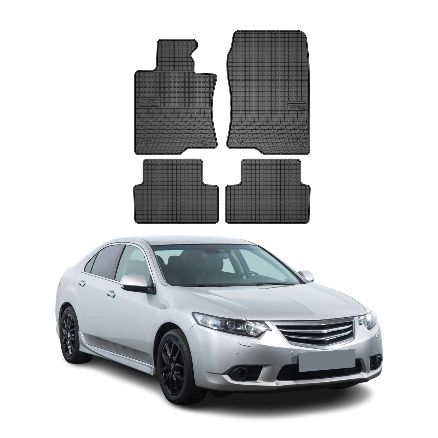 Tapis de Sol pour Honda Accord 2008-2015 Caoutchouc Noir