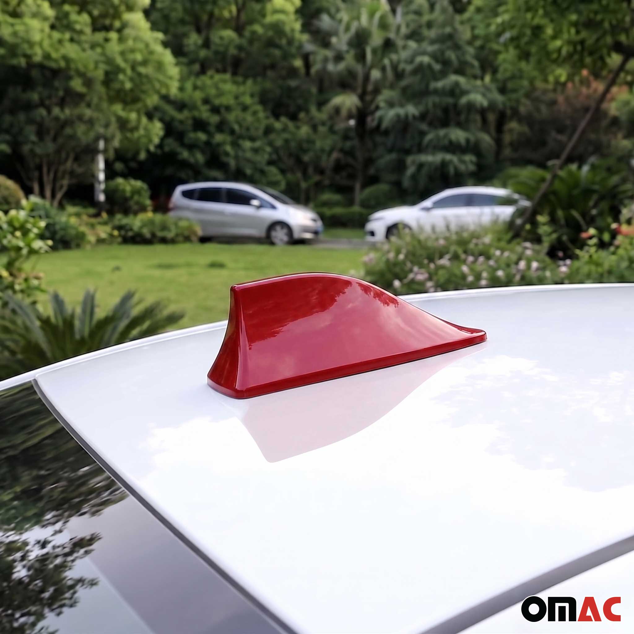 Antenne De Toit Aileron Requin pour Fiat 500 500X 500L Radio AM/FM Rouge