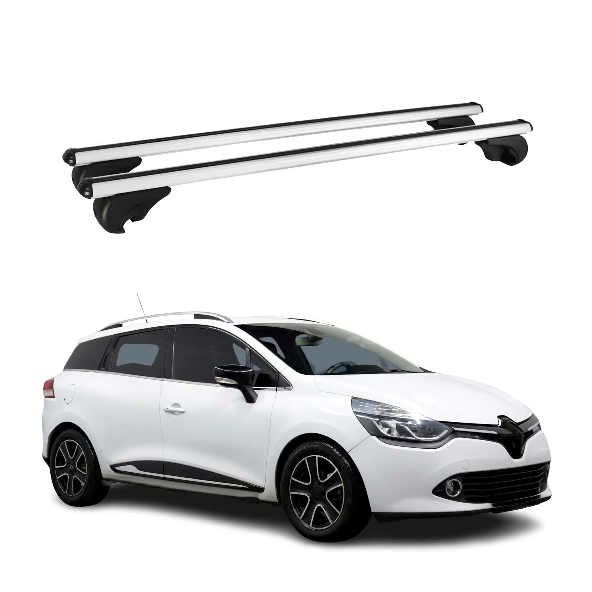 Barres de toit Transversales pour Renault Clio Grandtour 2012-2019 Alu Argent