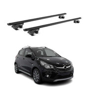Barres de toit transversales pour Opel Karl Rocks 2017-2019 Aluminium Noir ABE