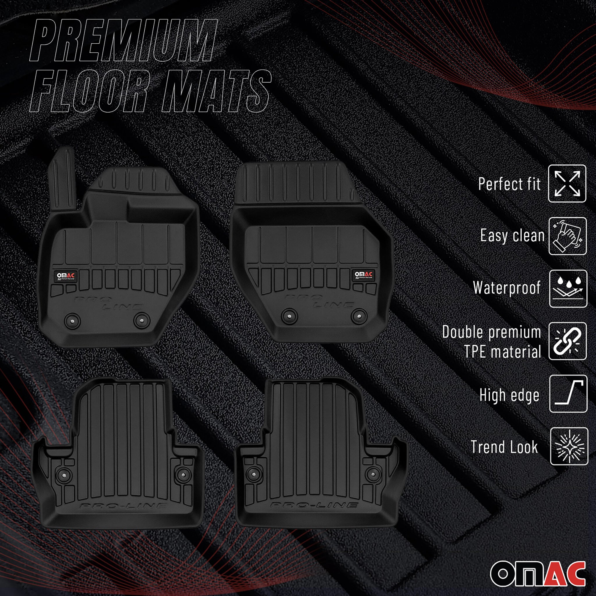 Tapis de Sol pour Volvo V60 2014-2018 TPE Noir
