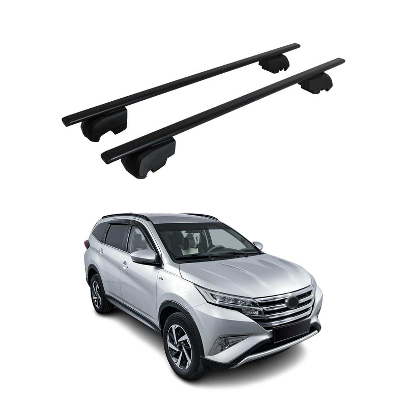 Barres de toit Transversales pour Toyota Rush 2017-2023 Fer Noir ABE
