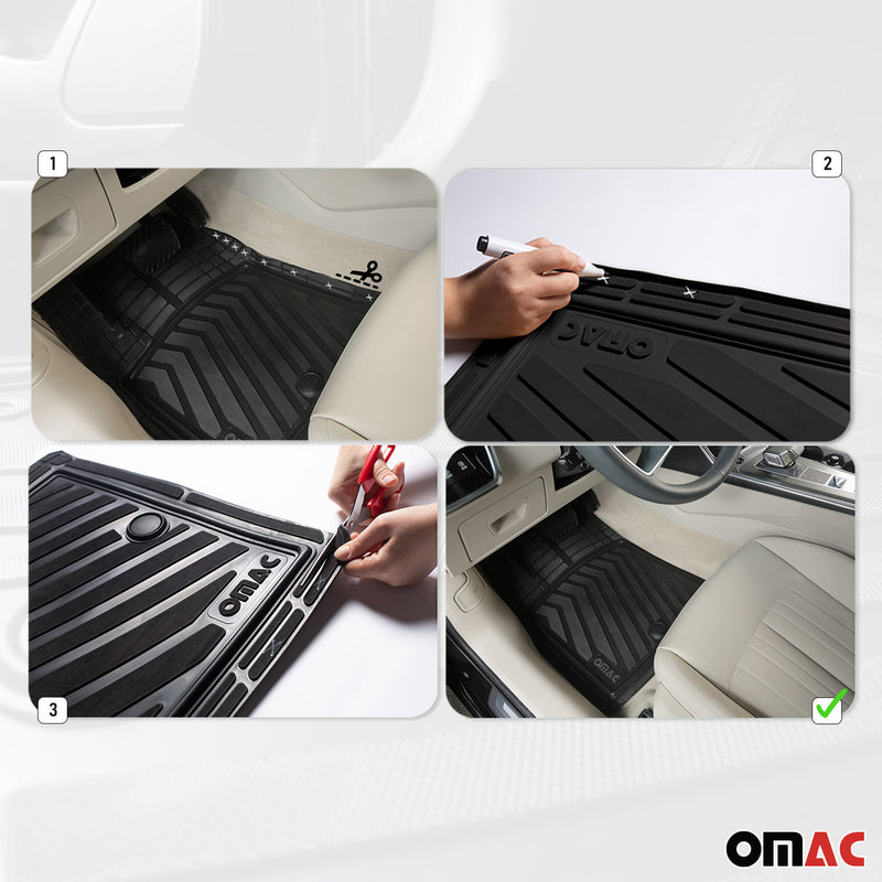 Réglable Tapis de sol pour BMW X7 G07 2019-2024 en Caoutchouc Noir 4 Pcs