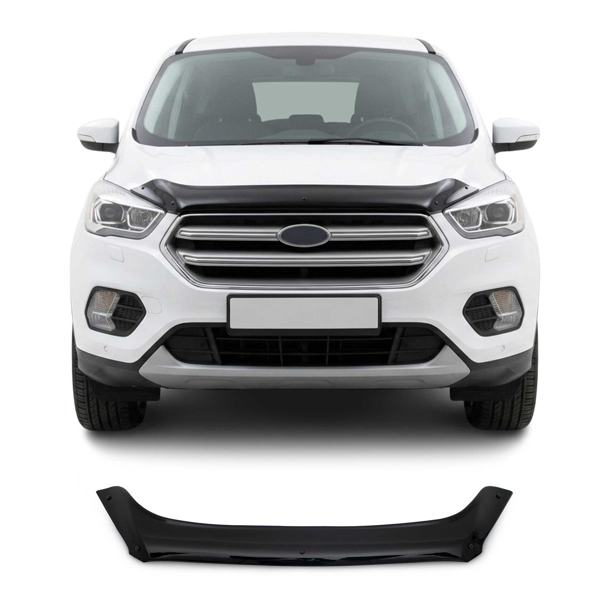 Deflecteurs d'air capot de voiture pour Ford Kuga II 2017-2019 FL Acrylique Noir