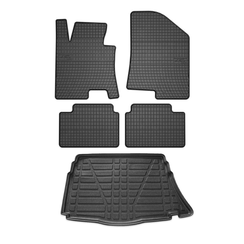 Kit Tapis de sol et coffre pour Hyundai i30 2012-2017 TPE Noir