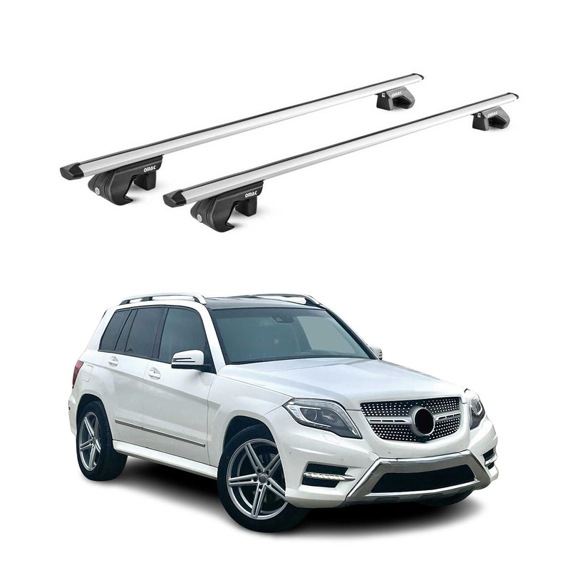 Barres de toit transversales pour Mercedes GLK X204 2008-2015 5P Alu Gris 2x ABE