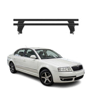 Menabo Barres de toit Transversales pour Skoda Superb 2001-2008 Noir ABE 2x