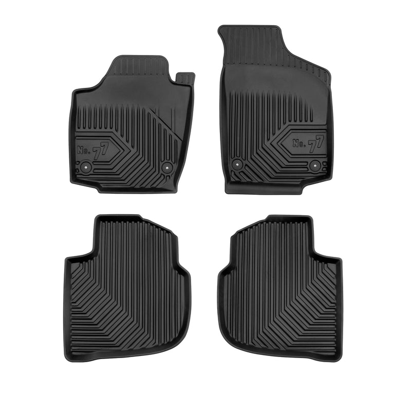 Tapis de Sol de Voiture No.77 pour Skoda Rapid Spaceback 2013-2019 TPE Noir 4Pcs
