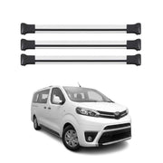 Barres de toit transversales pour Toyota Proace 2016-2026 Aluminium Gris 3 pcs