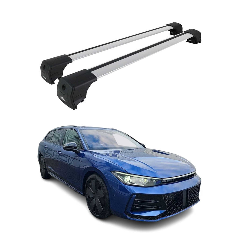 Barres de toit transversales pour VW Passat B9 Wagon 2023-2025 Aluminium Gris 2x