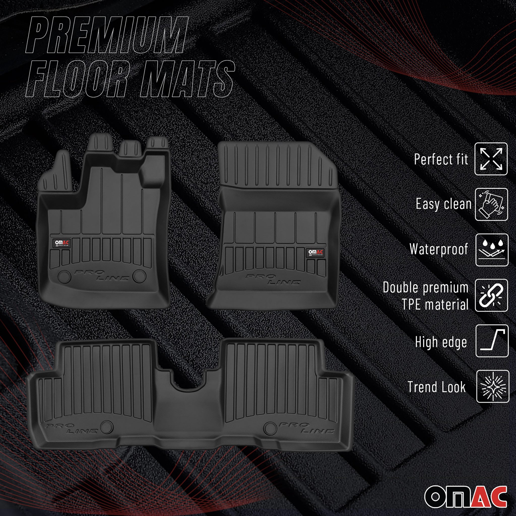 Tapis de Sol pour Dacia Lodgy 2012-2022 TPE Noir