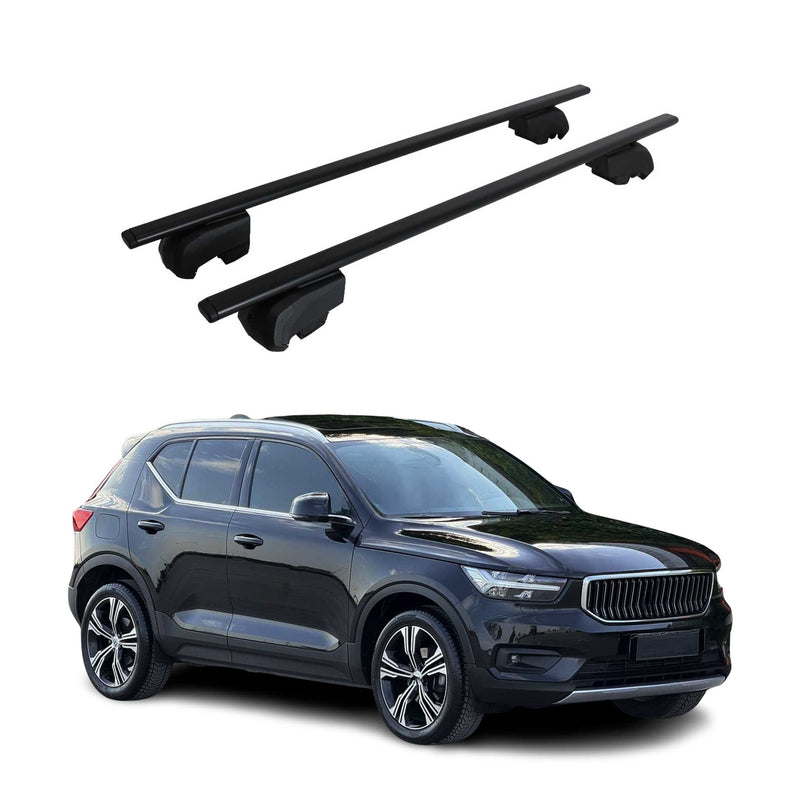 Barres de toit Transversales pour Volvo XC40 2018-2023 ABE Noir 2x