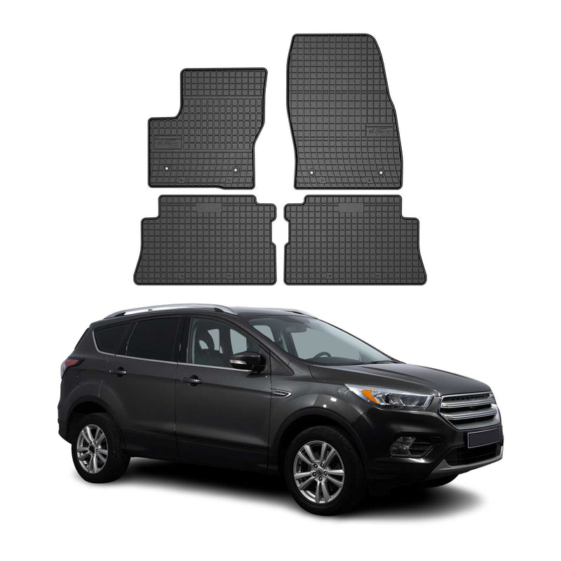 Tapis de Sol pour Ford Kuga 2013-2019 Caoutchouc Noir