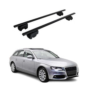 Barres de toit transversales pour Audi A4 2008-2015 Fer Noir 2Pcs