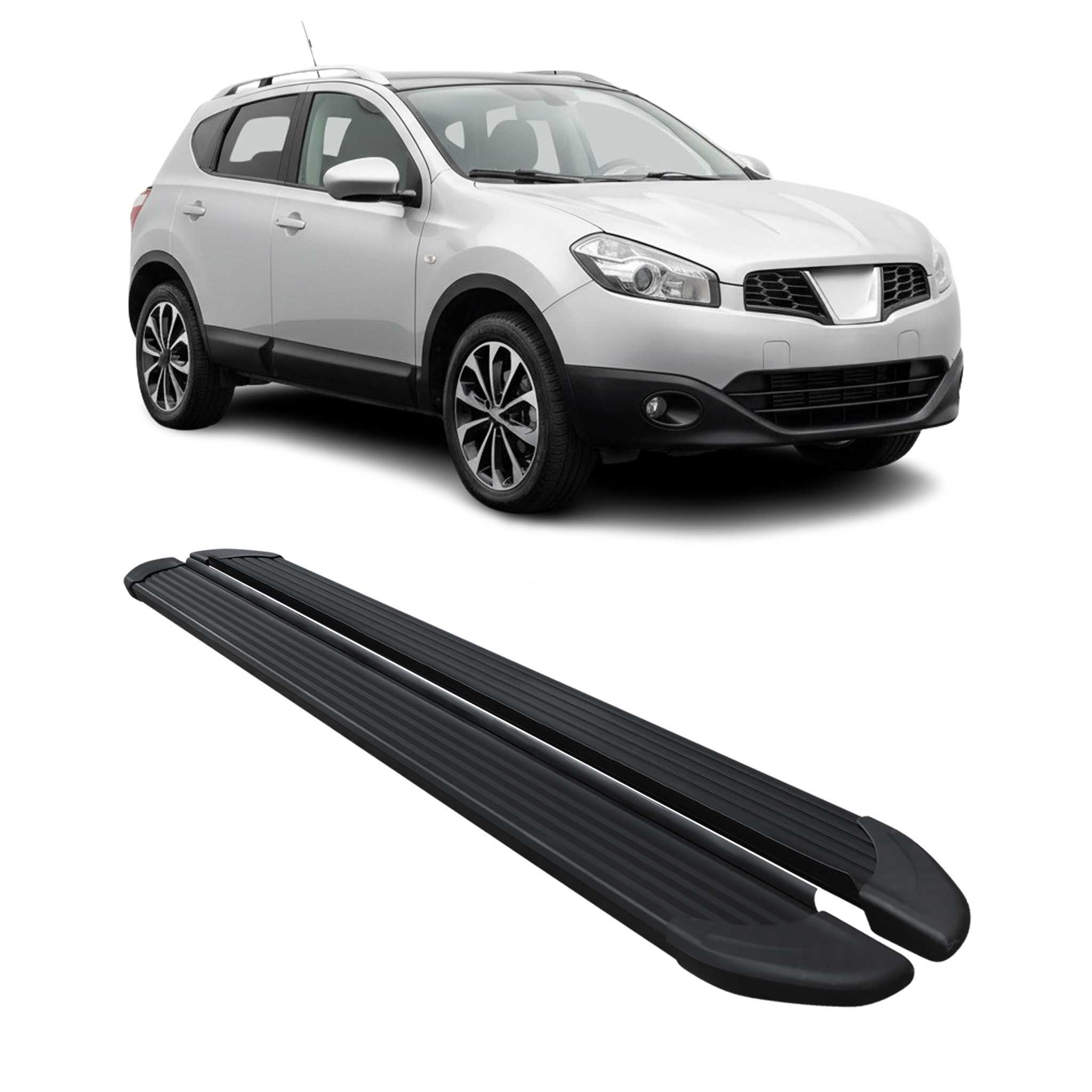 Marchepieds Latéraux pour Nissan Qashqai +2 NJ10 2008-2014 Aluminium Noir 2Pcs