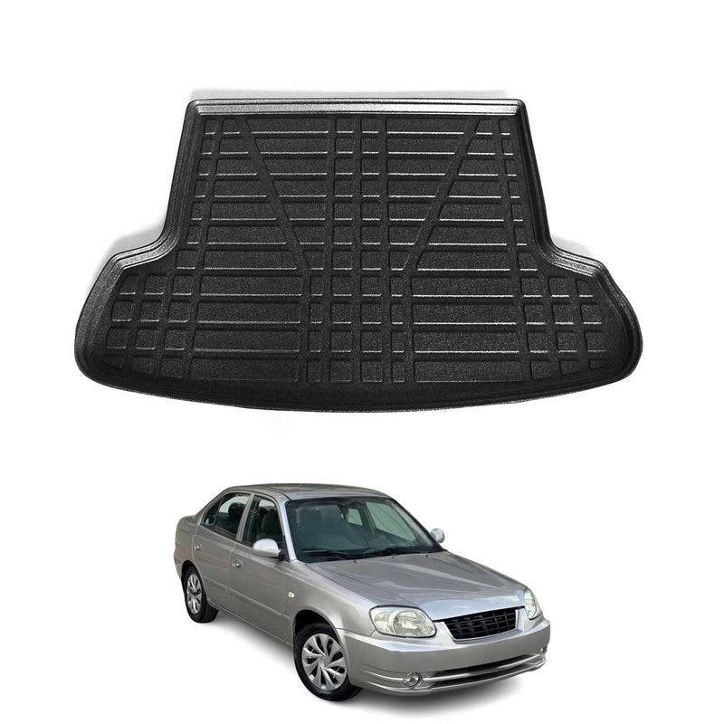 Tapis de Coffre pour Hyundai Accent Era 2005-2011 Berline en TPE Noir 1x