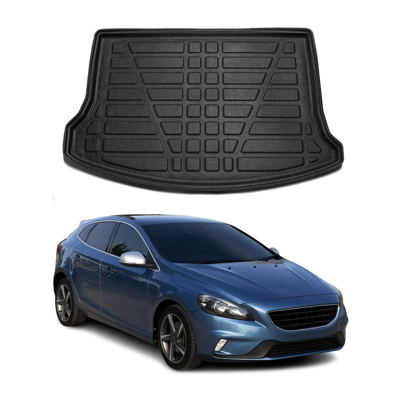 Tapis de Coffre pour Volvo V40 2012-2019 en TPE Noir