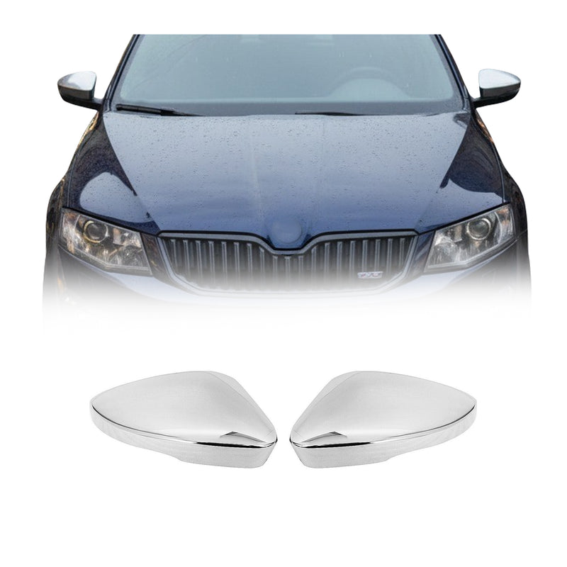 Coques de Rétroviseurs pour Skoda Octavia III 2013-2019 en Acier Chromé Argent