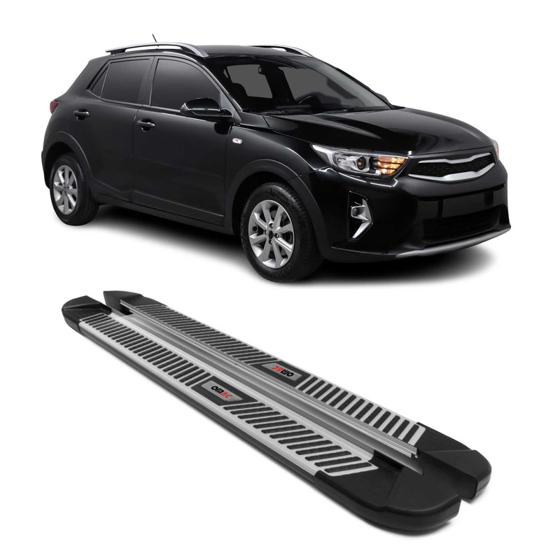 Marchepieds Latéraux pédale pour Kia Stonic 2017-2024 Noir Gris Aluminium 2Pcs
