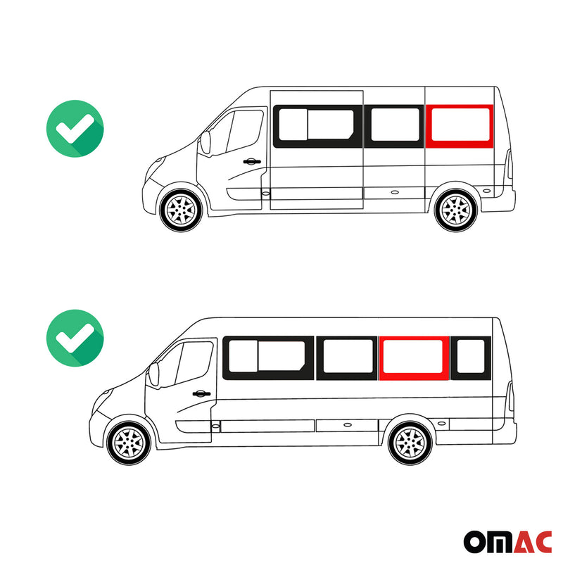 Vitre de Porte pour Renault Master 2010-2023 Gauche Porte non coulissante L3 L4