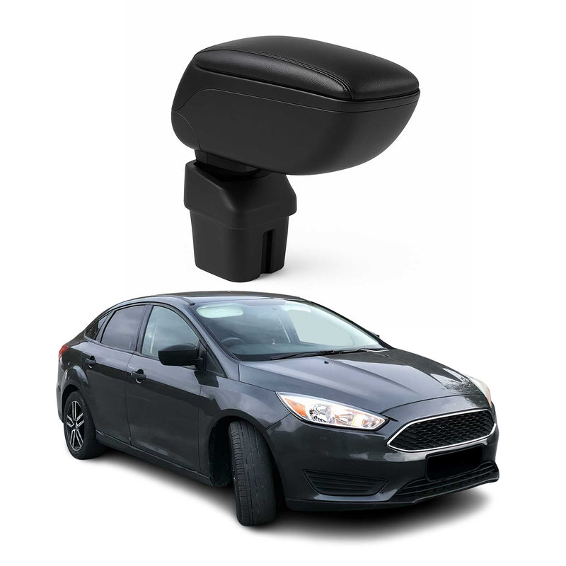 Accoudoir central Pour Ford Focus 2011-2015 Berline Simili-cuir Noir Coulissant