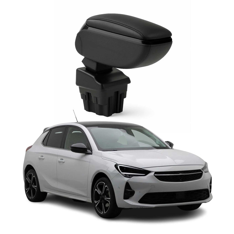 Accoudoir pour Opel Corsa F HB 2019-2025 Vinyl Abs Noir Coulissant