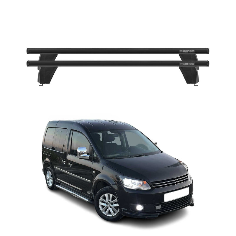 Menabo Barres de toit Transversales pour VW Caddy Life 2010-2015 Noir ABE 2x
