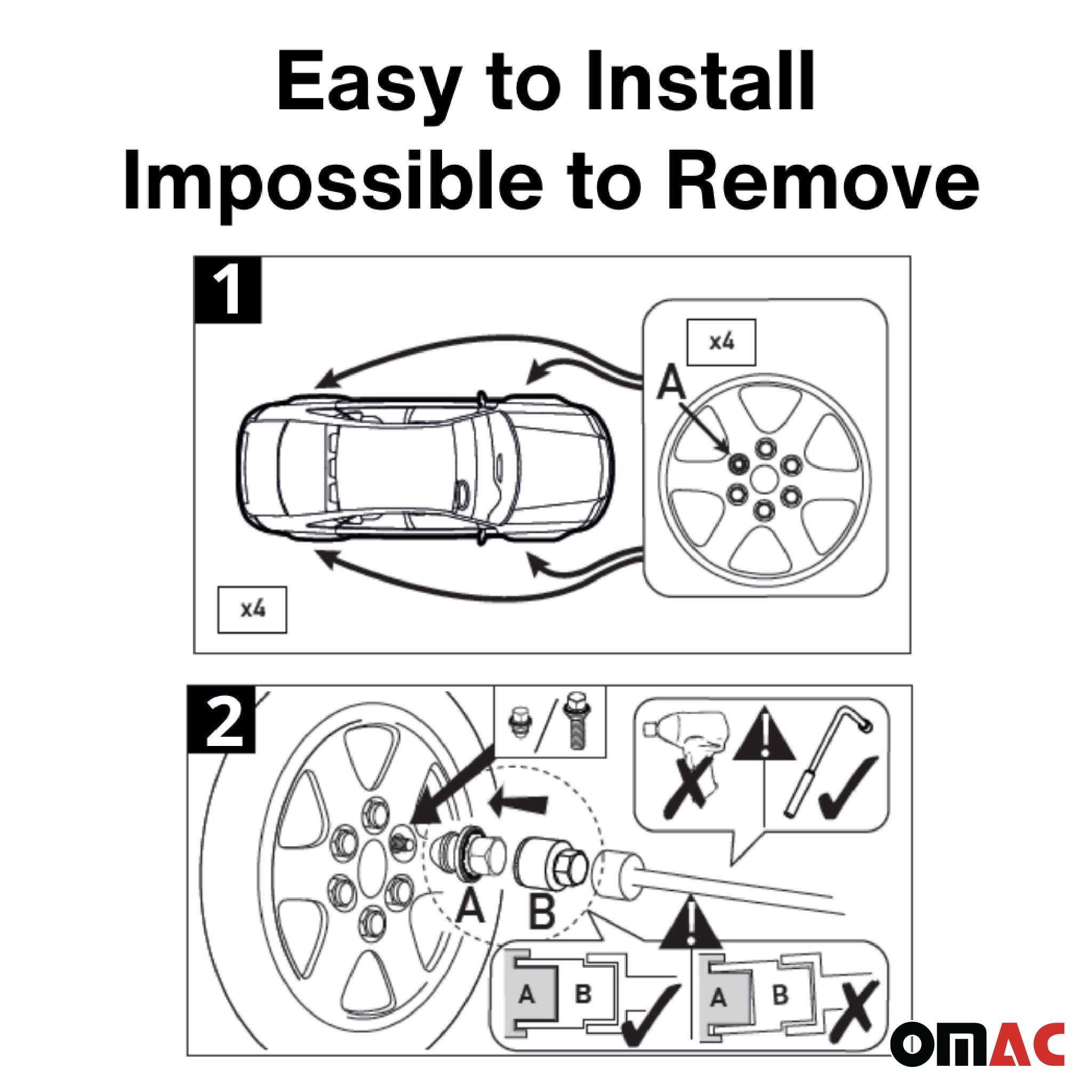 Vis de roue antivol pour KIA E-Soul / E-Niro / Xceed dès 2019 Gris 4x M12X1.5