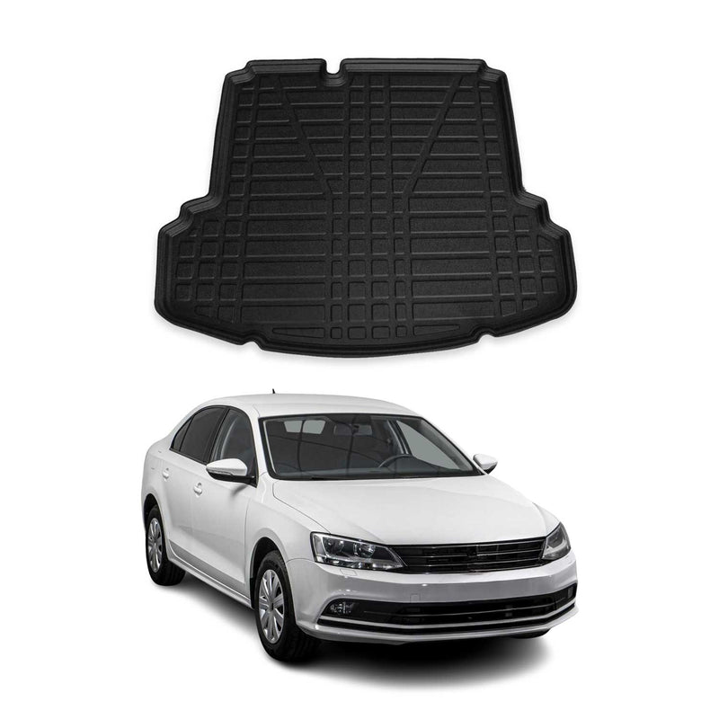 Tapis de Coffre pour VW Jetta 2011-2014 Berline en TPE Noir 1x