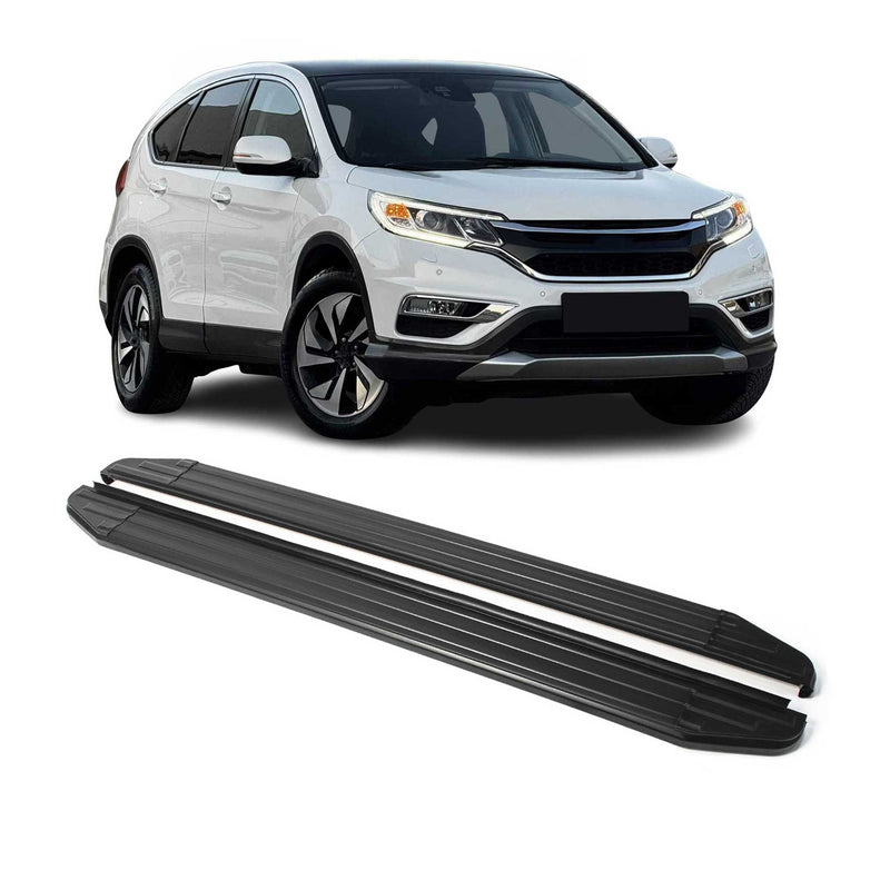 Marchepieds Latéraux pour Honda CR-V 2012-2016 Alu Noir ABE