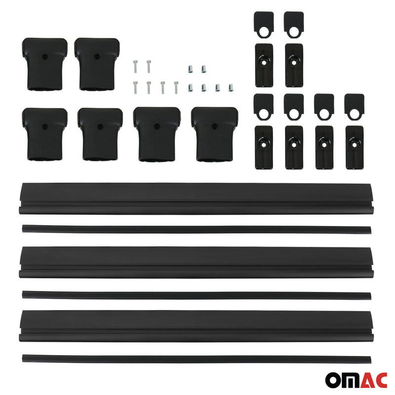 Barres de toit transversales pour Citroen Jumpy 2007-2016 Aluminium Noir 3 pcs