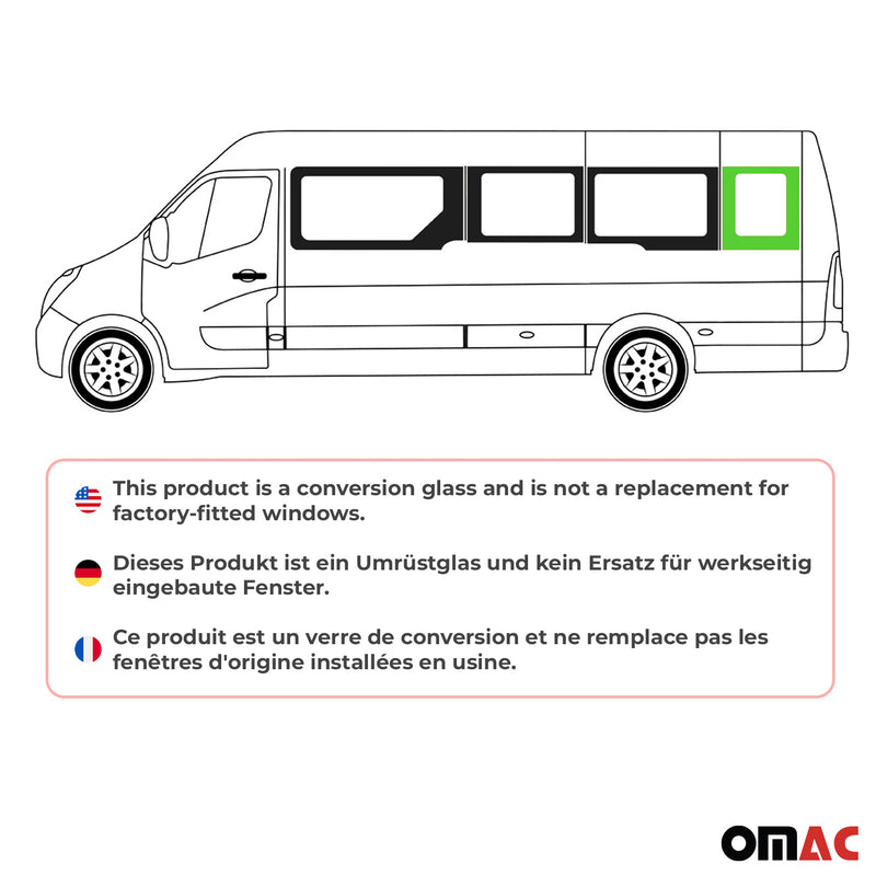 Vitre de Porte pour Opel Movano 2010–2021 L4 Long Gauche Droit arrière