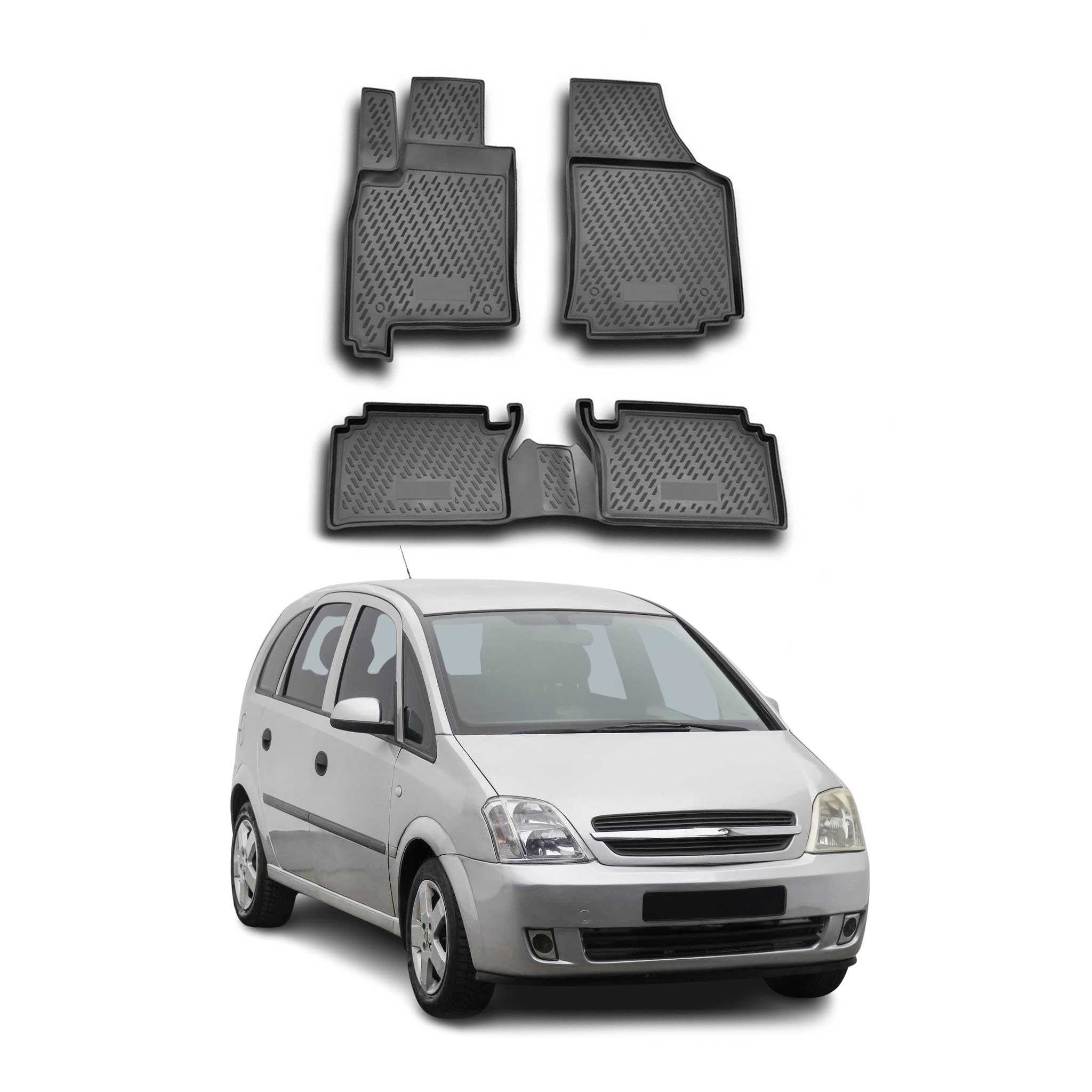 OMAC Tapis de sol pour Opel Meriva A 2002-2010 sur mesure en caoutchouc Noir